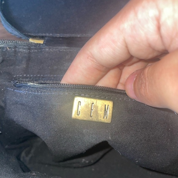 Vintage🖤woven leather bag top handle basket bag black shoulder bag crossbody - Picture 10 of 16